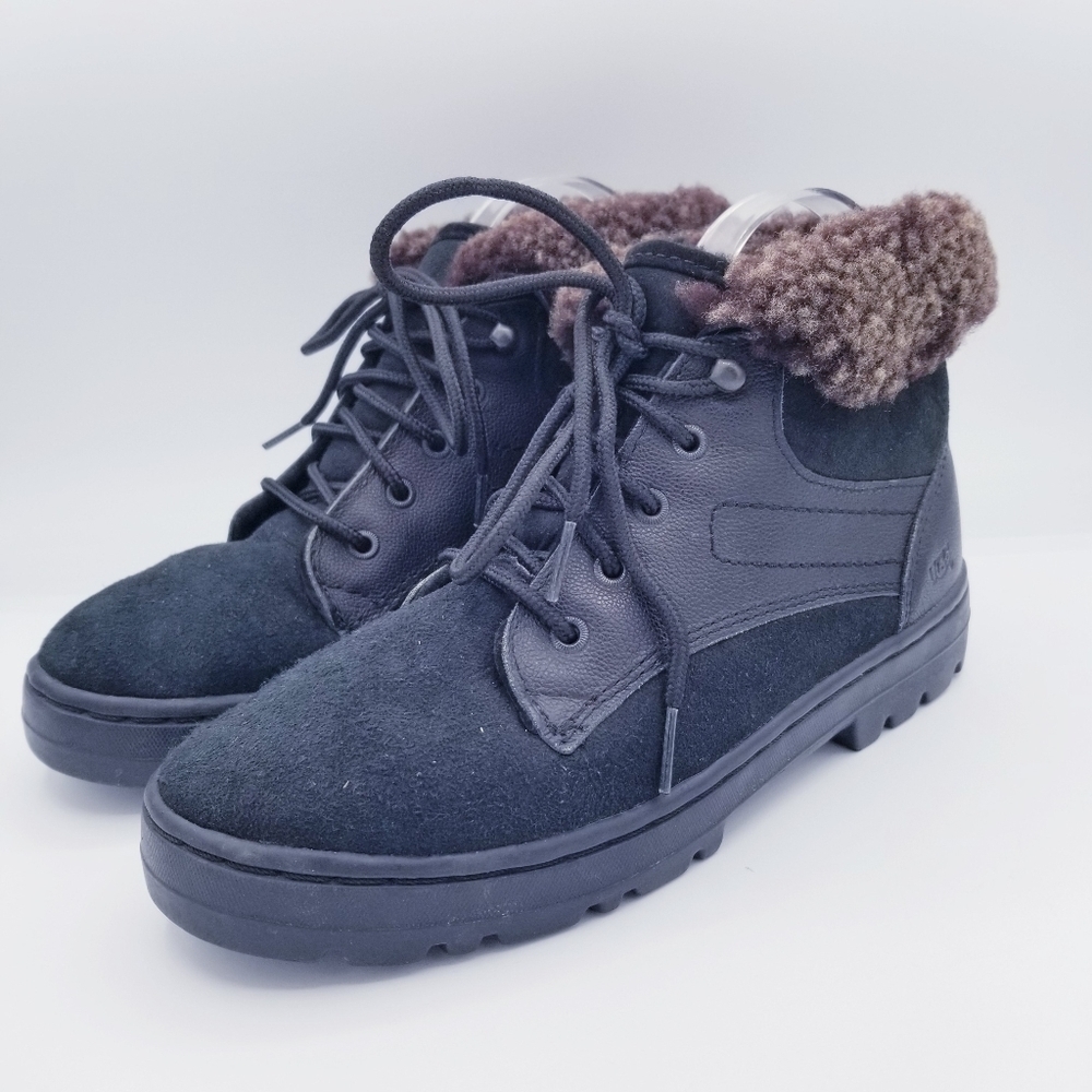 UGG Black Genuine Sheepskin Ankle Boots size 8